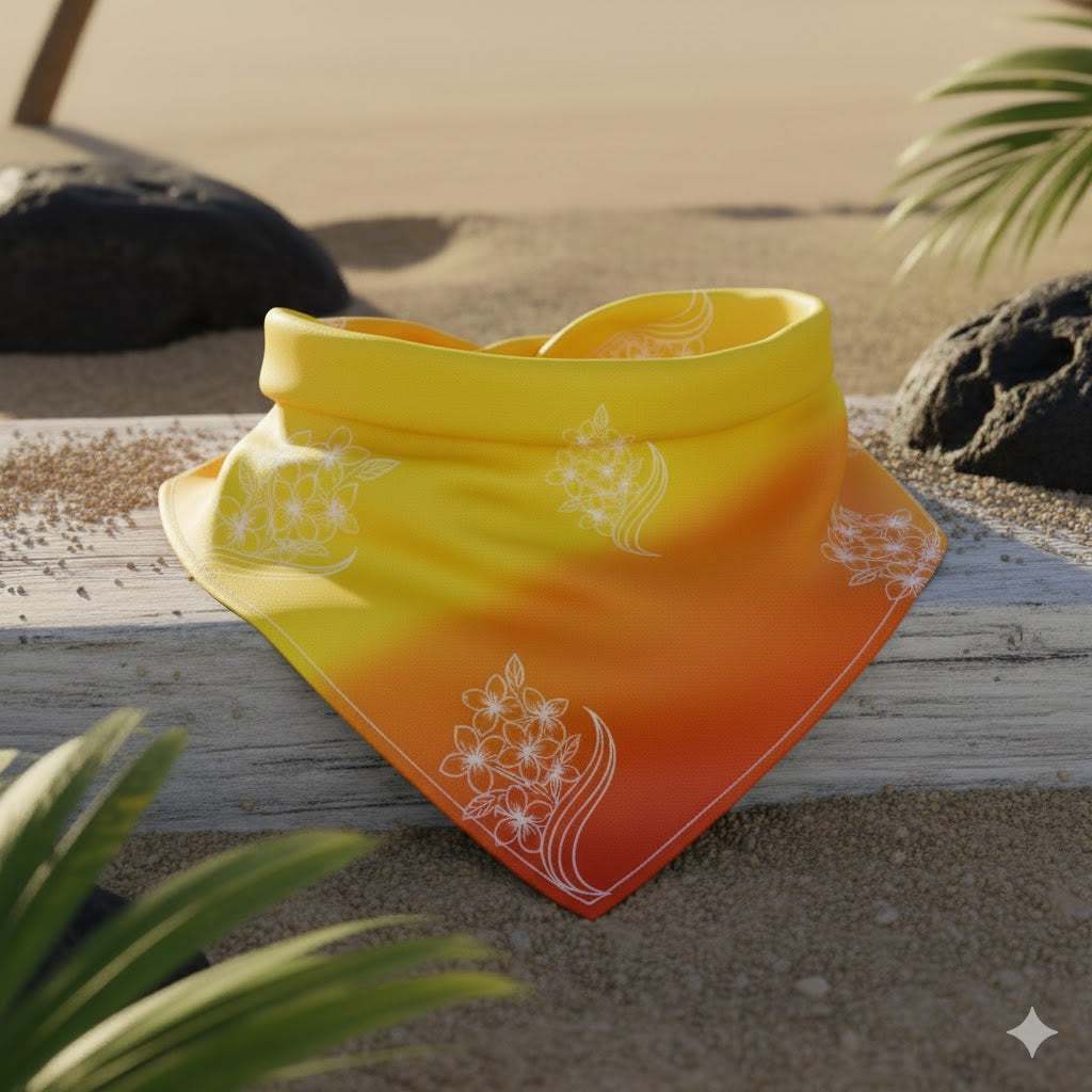 Aloha 'Uhane Plumeria Spirit Bandana – Sunset Gradient