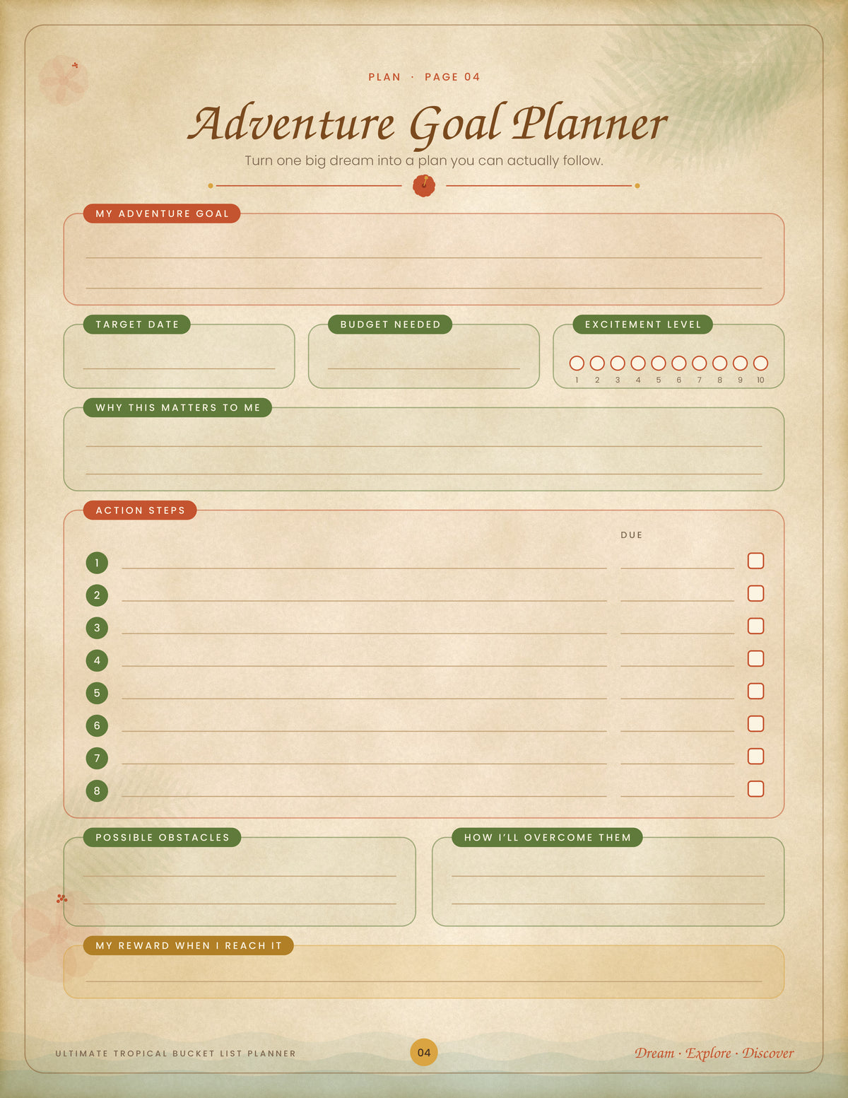 Adventure Goal Planner — Page 4