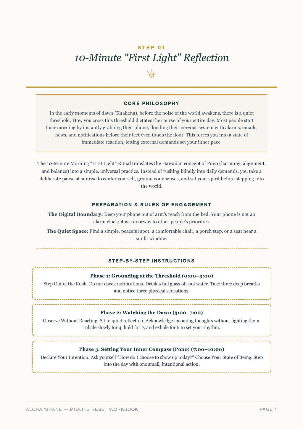 The Midlife Reset — Aloha ʻUhane 5-Practice Workbook
