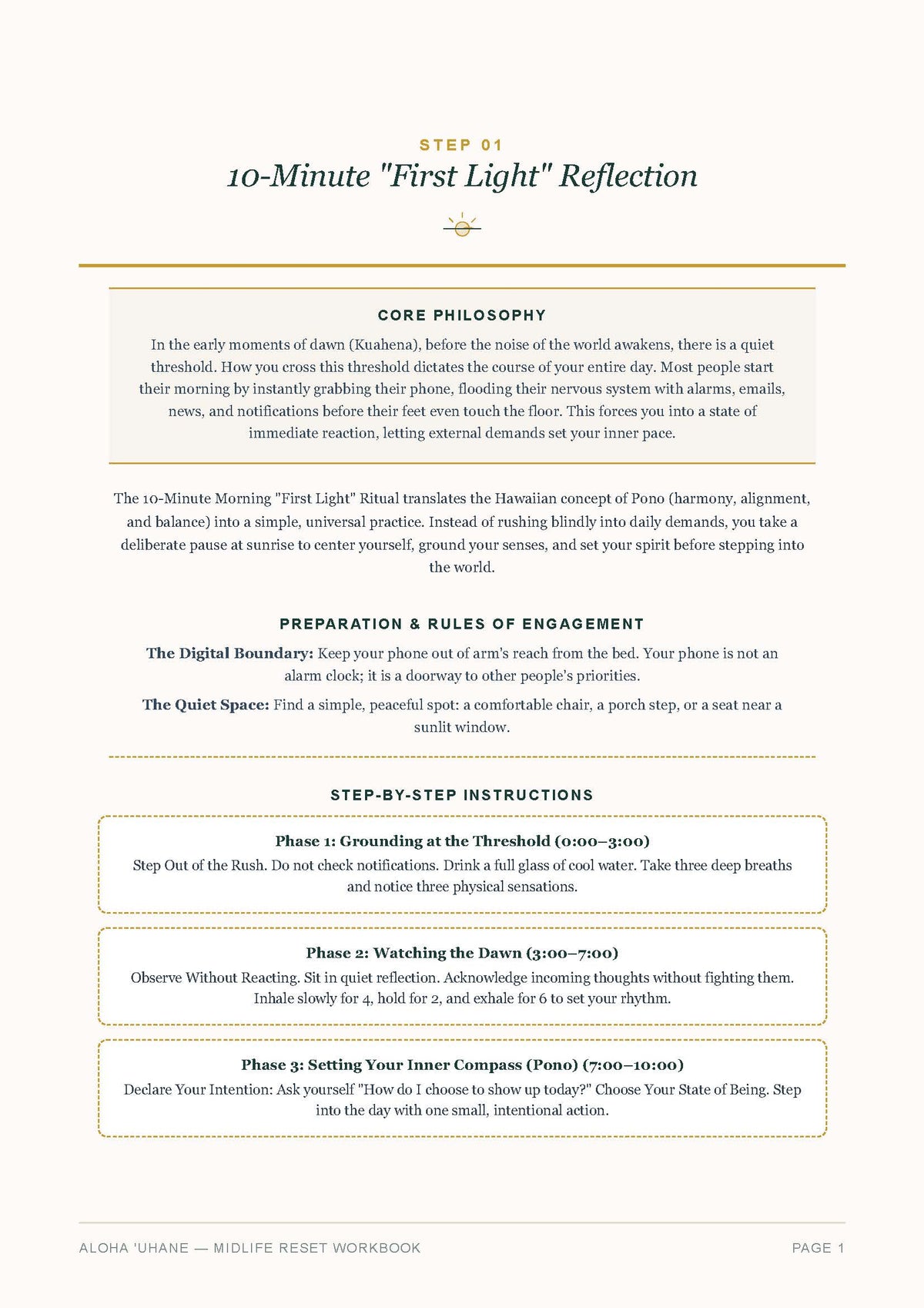 The Midlife Reset — Aloha ʻUhane 5-Practice Workbook