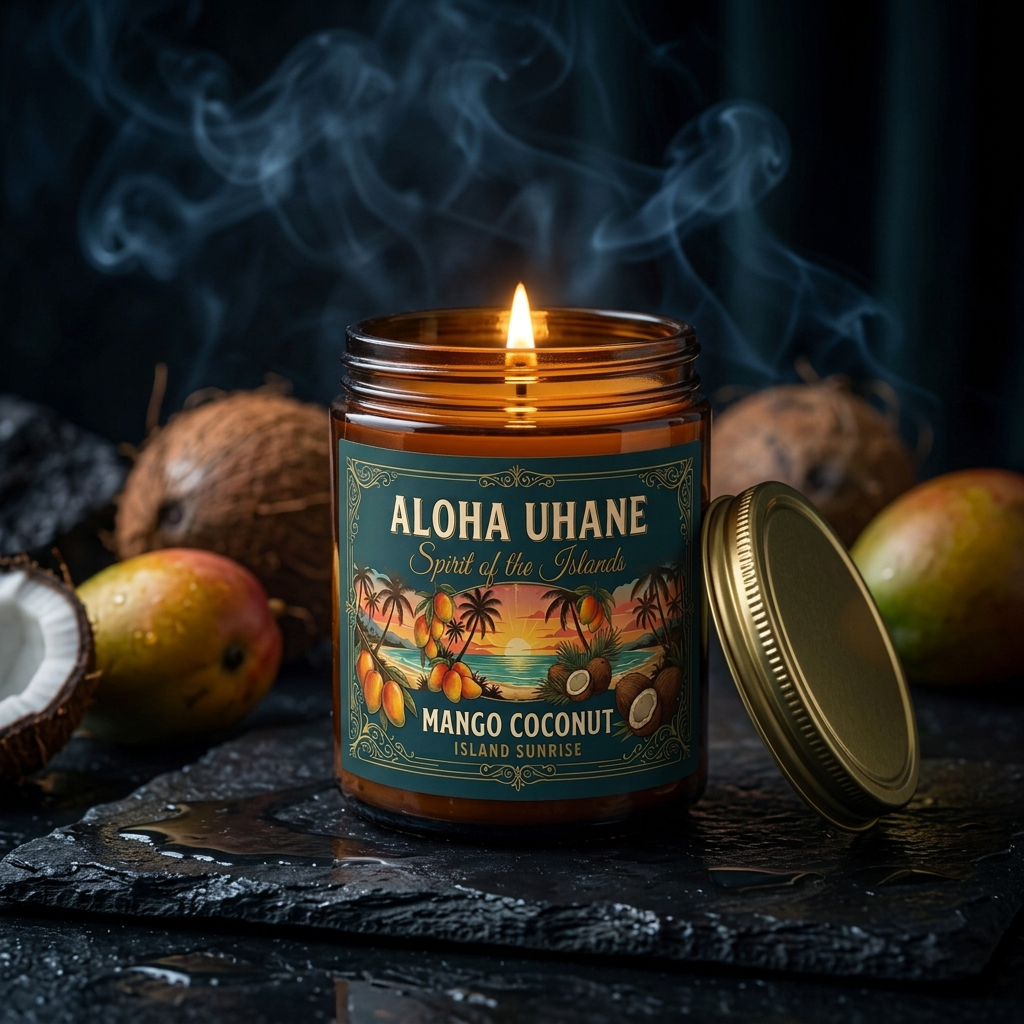 Island Sunrise - Citrus & Coconut Scented Candle — Coconut Apricot Wax (9oz)