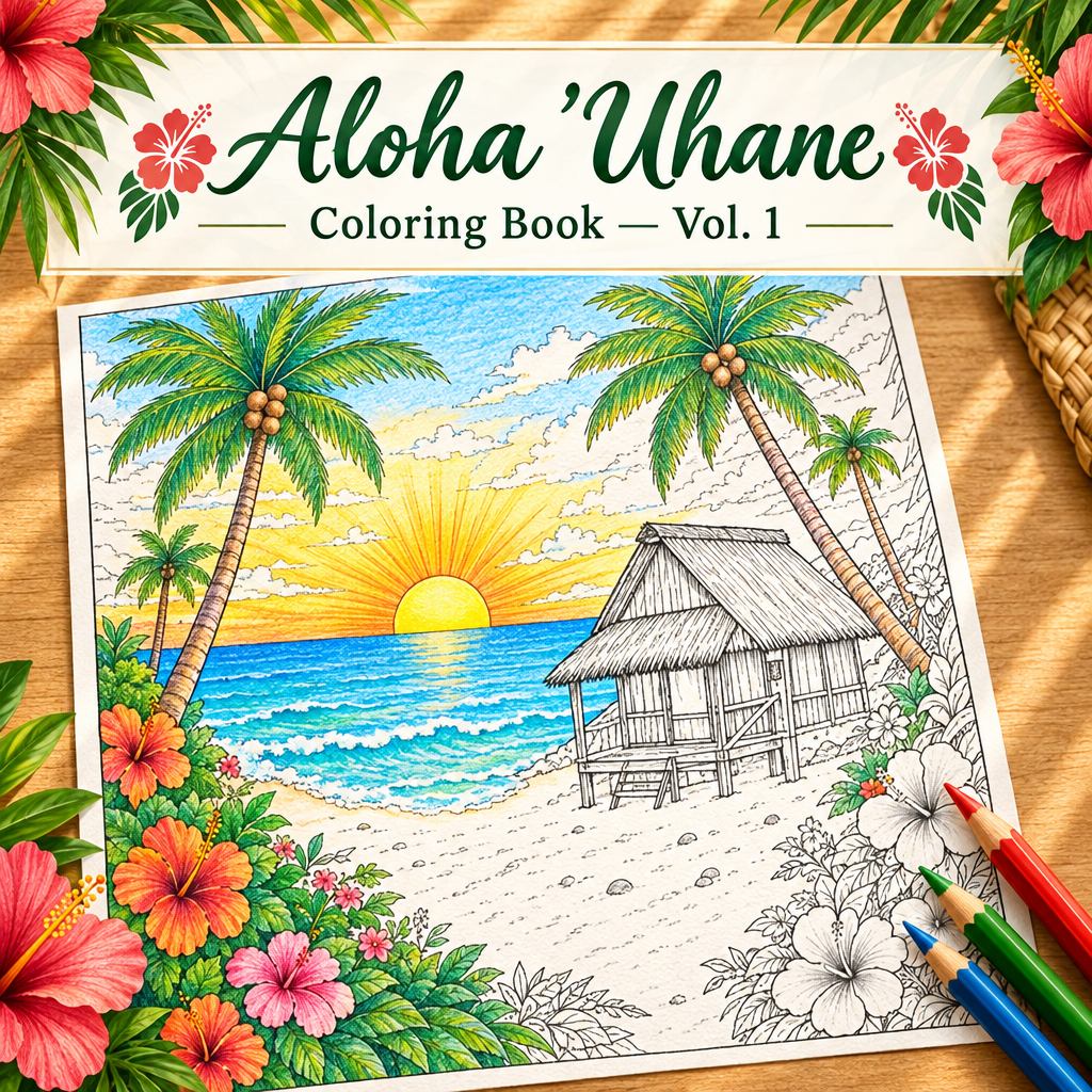 Aloha ʻUhane Coloring Book Vol. 1 — Branded Cover Mockup