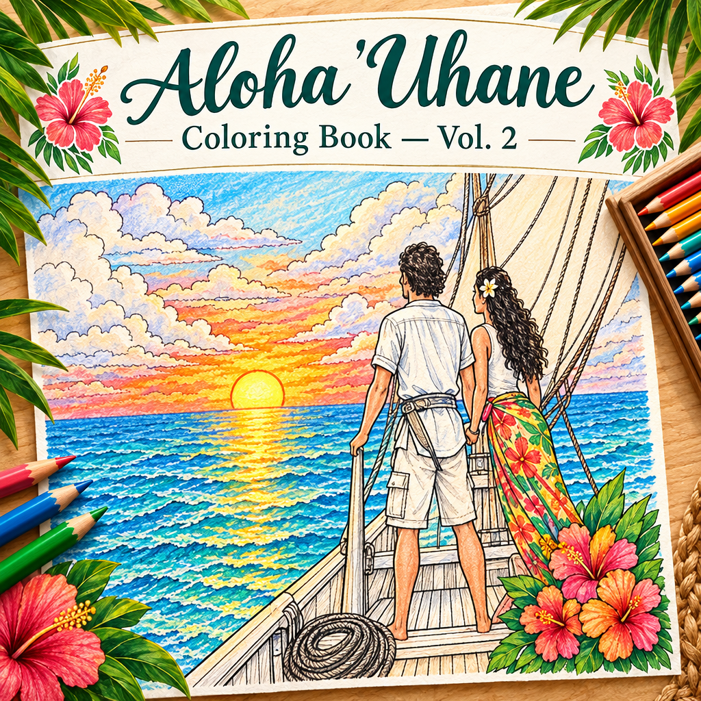 Aloha ʻUhane Coloring Book Vol. 2 — Branded Cover Mockup