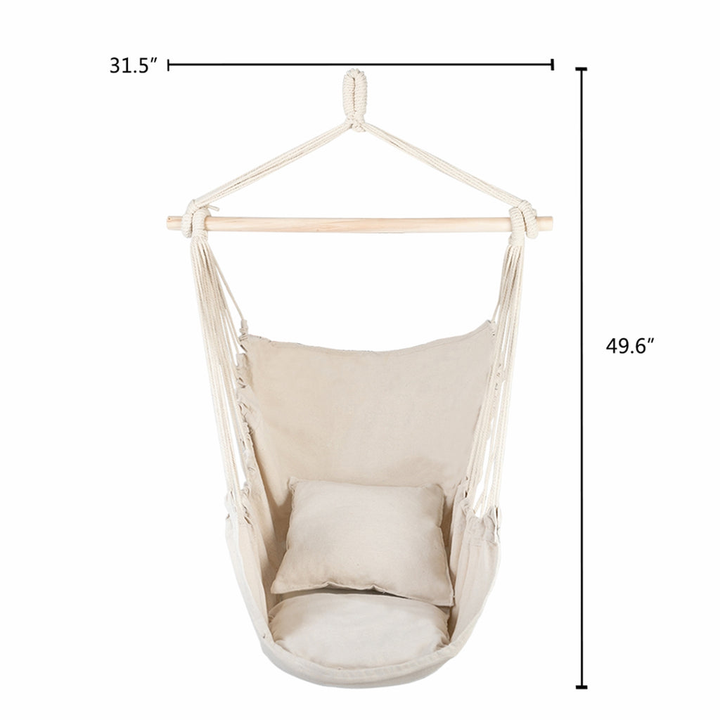 Aloha Drift Hammock Chair — Coastal Cotton Hanging Chair with Pillows