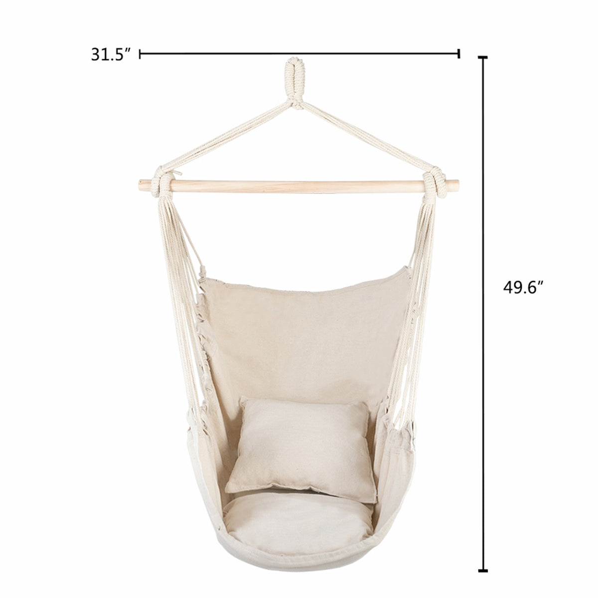 Aloha Drift Hammock Chair — Coastal Cotton Hanging Chair with Pillows