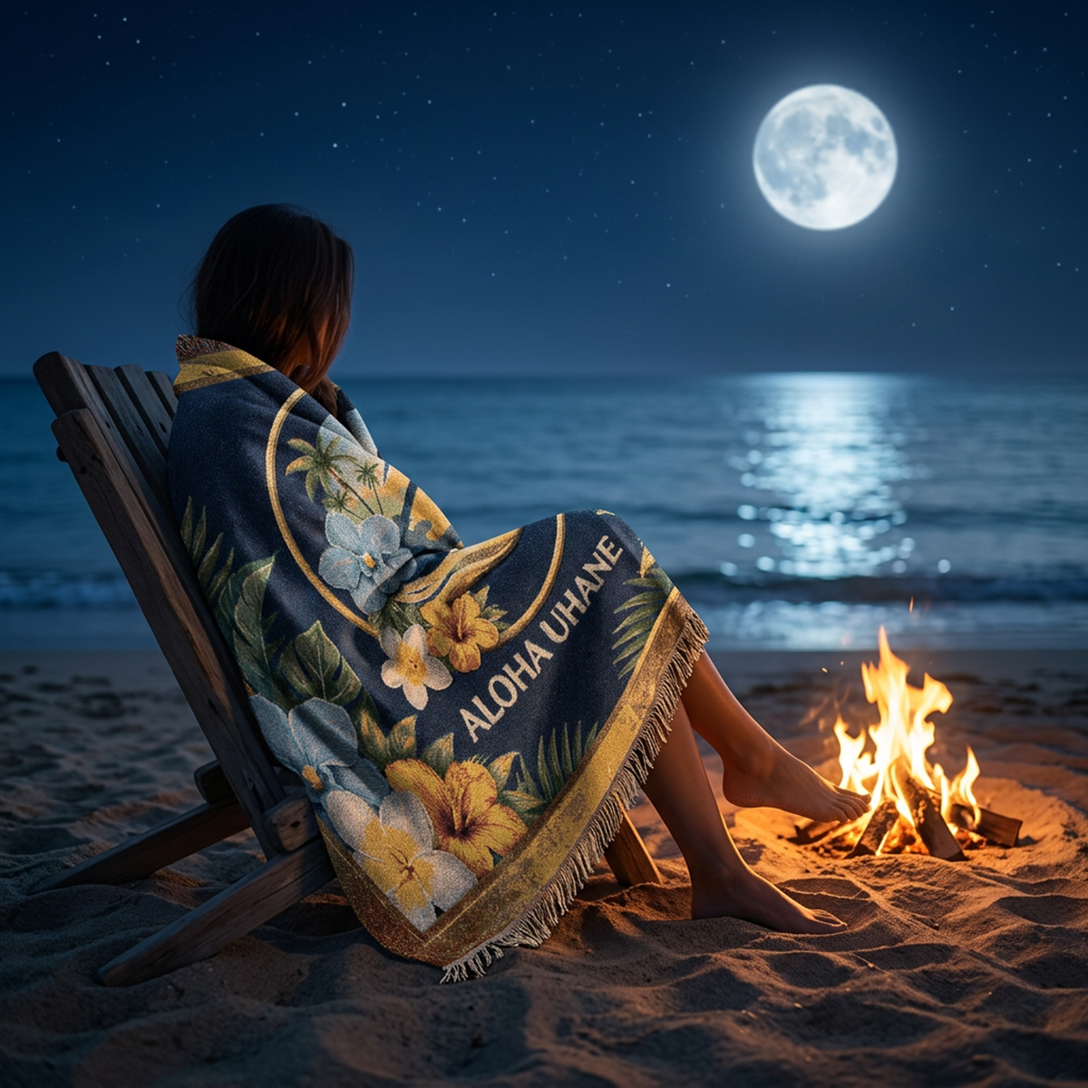 Aloha Mālie Woven Throw Blanket (80" x 60")